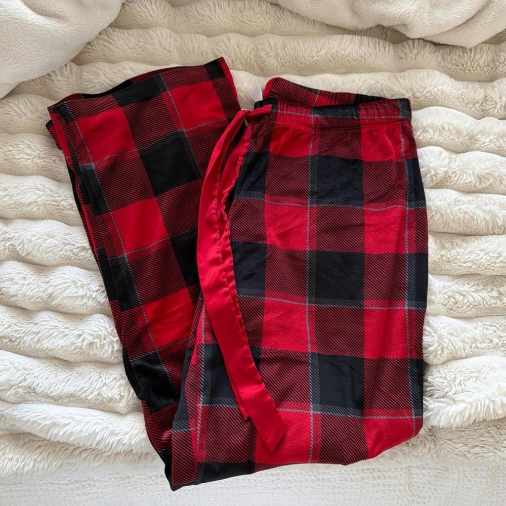 Stars Above Red and Black Plaid Pajama Pants